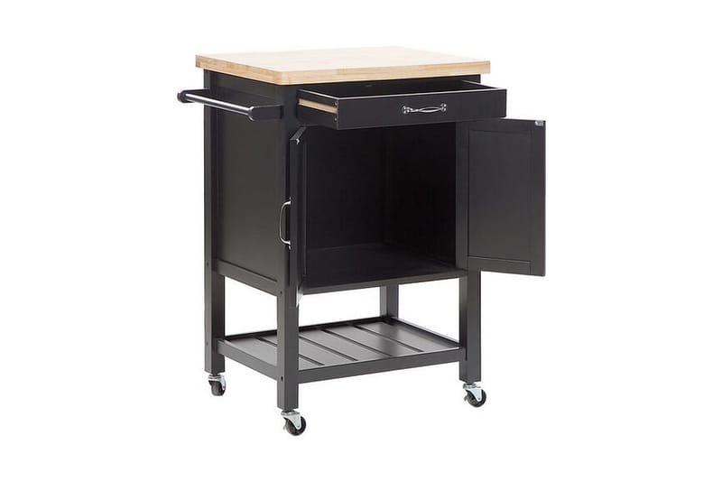 Tarjoiluvaunu Licalsi - Musta - Huonekalut - Pöytä & ruokailuryhmä - Apupöytä & sivupöytä - Tarjotinpöytä & pikkupöytä