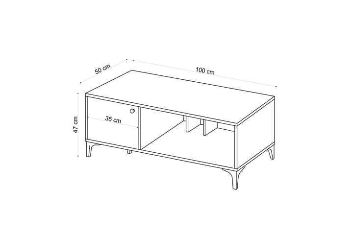Tarjotinpöytä Rigonce 100 cm - Luonnonväri/Musta - Tarjotinpöytä & pikkupöytä