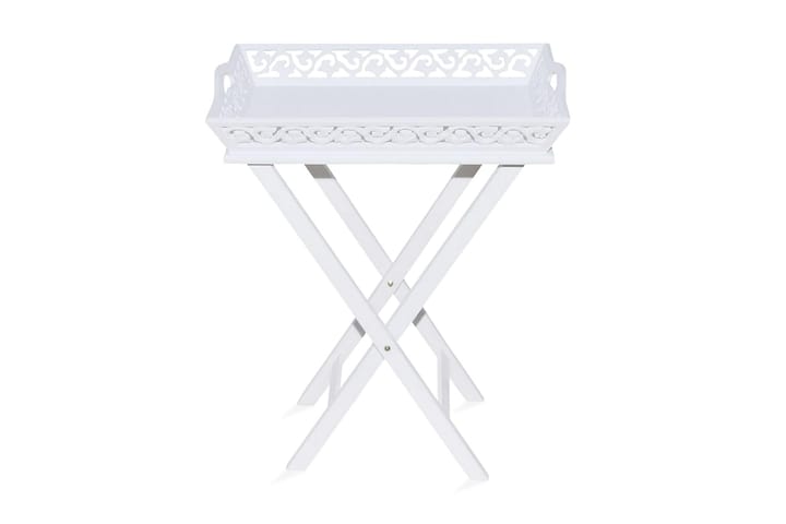 Tarjotinpöytä Valkoinen - Valkoinen - Lamppupöytä - Tarjotinpöytä & pikkupöytä