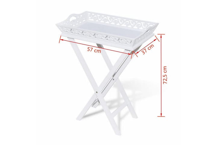 Tarjotinpöytä Valkoinen - Valkoinen - Lamppupöytä - Tarjotinpöytä & pikkupöytä