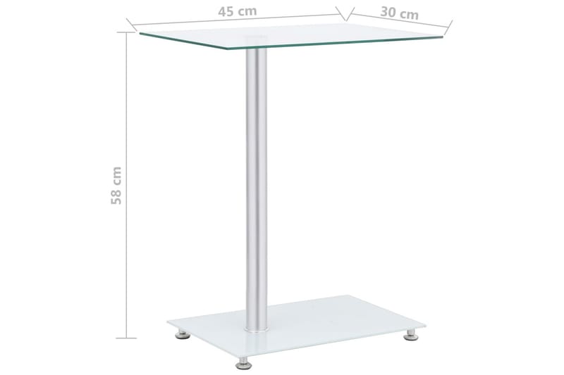 U-muotoinen sivupöytä läpinäkyvä 45x30x58 cm karkaistu lasi - Läpinäkyvä - Huonekalut - Pöytä & ruokailuryhmä - Apupöytä & sivupöytä - Tarjotinpöytä & pikkupöytä