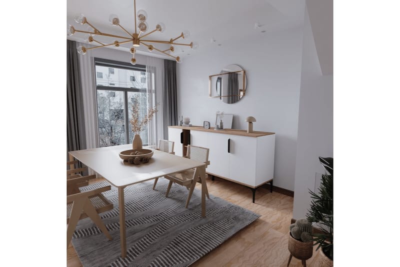 Tarz Konsolipöytä 180 cm - Tammi/Valkoinen - Huonekalut - Pöytä & ruokailuryhmä - Apupöytä & sivupöytä - Konsolipöytä