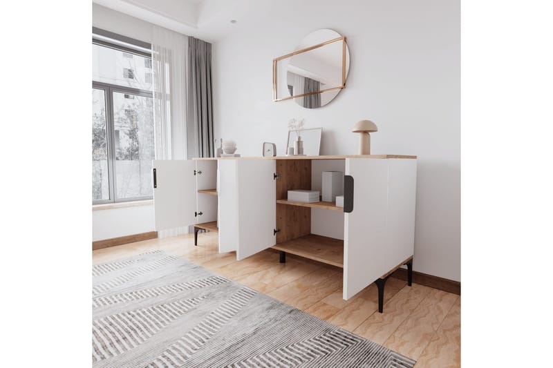 Tarz Konsolipöytä 180 cm - Tammi/Valkoinen - Huonekalut - Pöytä & ruokailuryhmä - Apupöytä & sivupöytä - Konsolipöytä