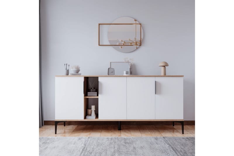 Tarz Konsolipöytä 180 cm - Tammi/Valkoinen - Huonekalut - Pöytä & ruokailuryhmä - Apupöytä & sivupöytä - Konsolipöytä