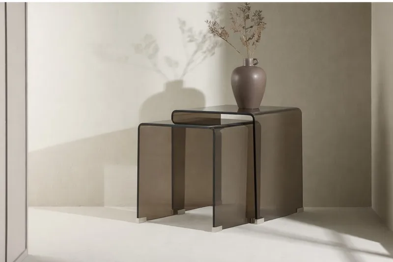 Telemark sivupöytä 36 cm, Ruskeasävyinen lasi