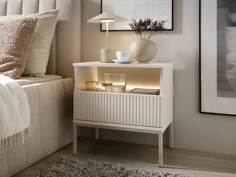Tenorio Yöpöytä 54 cm - Beige - Huonekalut - Pöytä & ruokailuryhmä - Apupöytä & sivupöytä - Yöpöytä
