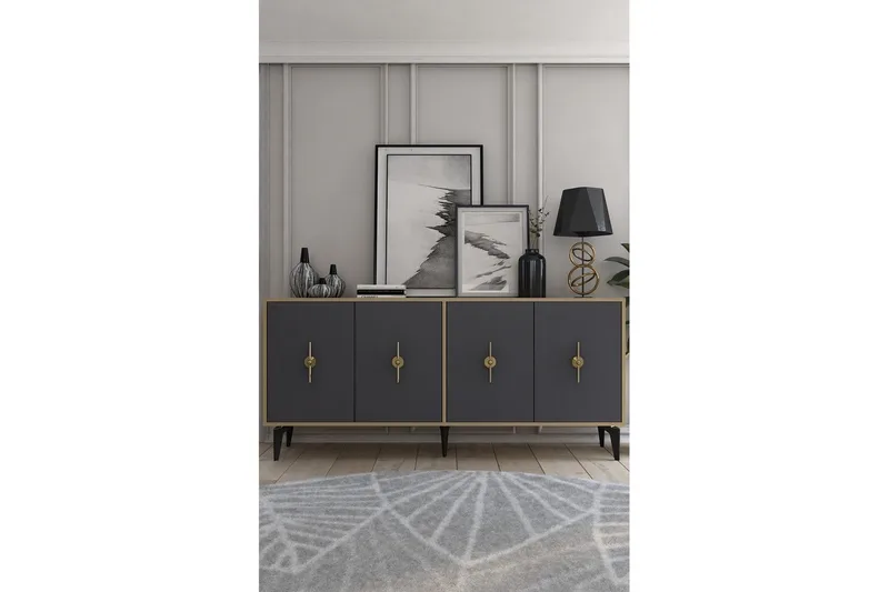 Thylen Konsolipöytä 180 cm - Tammi/Antrasiitti - Huonekalut - Pöytä & ruokailuryhmä - Apupöytä & sivupöytä - Konsolipöytä