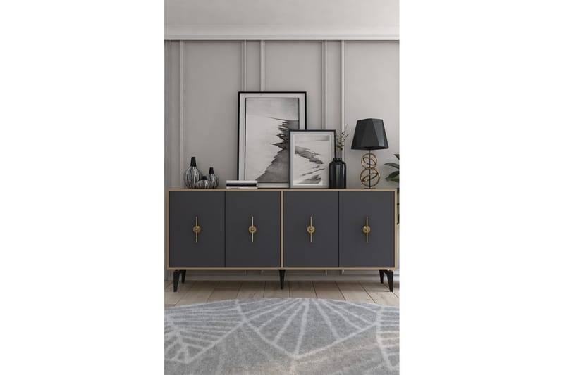 Thylen Konsolipöytä 180 cm - Tammi/Antrasiitti - Huonekalut - Pöytä & ruokailuryhmä - Apupöytä & sivupöytä - Konsolipöytä