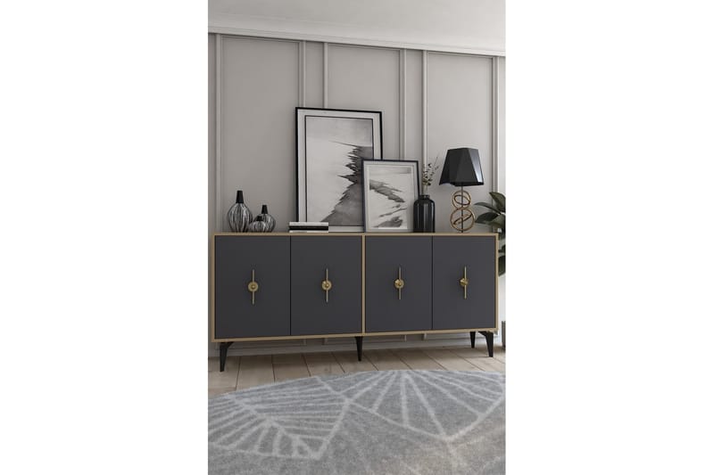 Thylen Konsolipöytä 180 cm - Tammi/Antrasiitti - Huonekalut - Pöytä & ruokailuryhmä - Apupöytä & sivupöytä - Konsolipöytä