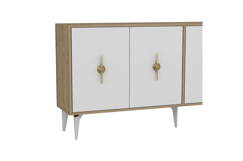 Thylen Konsolipöytä 180 cm - Tammi/Valkoinen - Huonekalut - Pöytä & ruokailuryhmä - Apupöytä & sivupöytä - Konsolipöytä