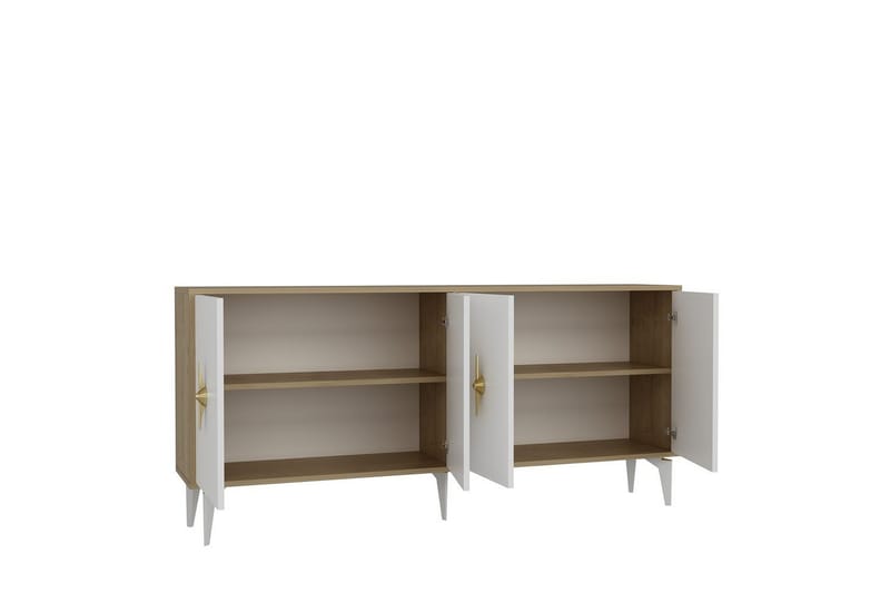 Thylen Konsolipöytä 180 cm - Tammi/Valkoinen - Huonekalut - Pöytä & ruokailuryhmä - Apupöytä & sivupöytä - Konsolipöytä