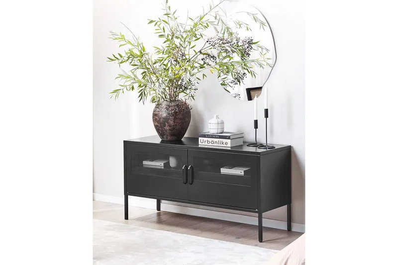 Toimistokaappi Morley Musta - Musta - Huonekalut - Pöytä & ruokailuryhmä - Apupöytä & sivupöytä - Tarjotinpöytä & pikkupöytä