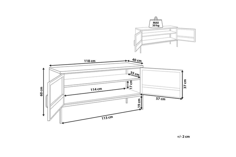 Toimistokaappi Morley Musta - Musta - Huonekalut - Pöytä & ruokailuryhmä - Apupöytä & sivupöytä - Tarjotinpöytä & pikkupöytä