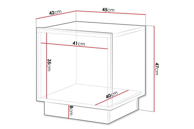 Torvalen Yöpöytä 45 cm - Musta - Huonekalut - Pöytä & ruokailuryhmä - Apupöytä & sivupöytä - Yöpöytä