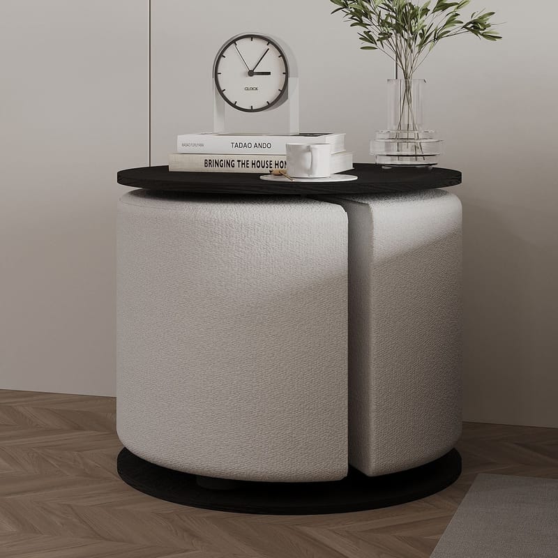 Torven sivupöytäsetti 43x47x43 cm - Musta - Huonekalut - Pöytä & ruokailuryhmä - Apupöytä & sivupöytä - Tarjotinpöytä & pikkupöytä