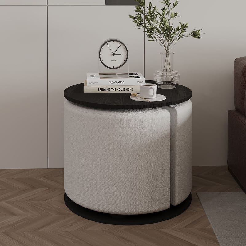 Torven sivupöytäsetti 43x47x43 cm - Musta - Huonekalut - Pöytä & ruokailuryhmä - Apupöytä & sivupöytä - Tarjotinpöytä & pikkupöytä