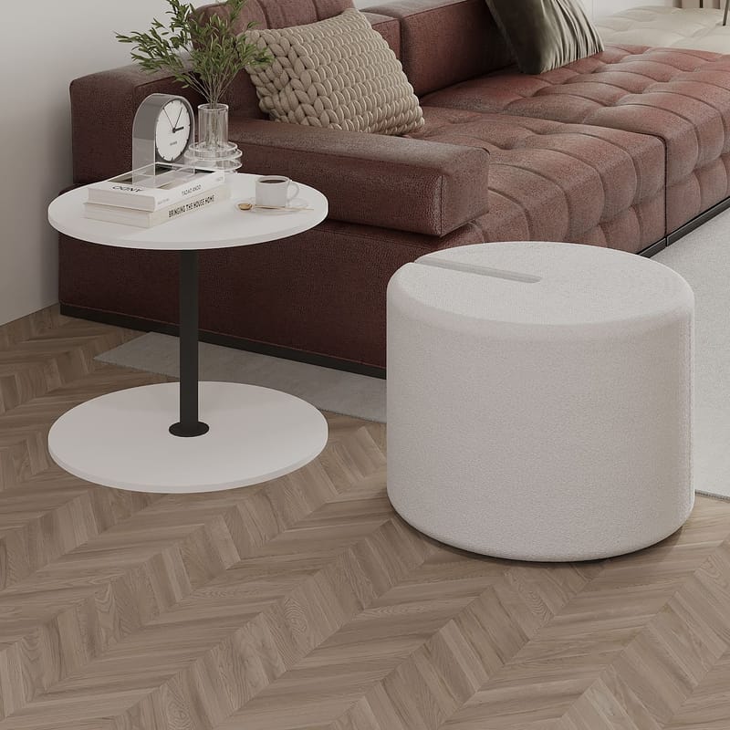 Torven sivupöytäsetti 43x47x43 cm - Valkoinen - Huonekalut - Pöytä & ruokailuryhmä - Apupöytä & sivupöytä - Tarjotinpöytä & pikkupöytä