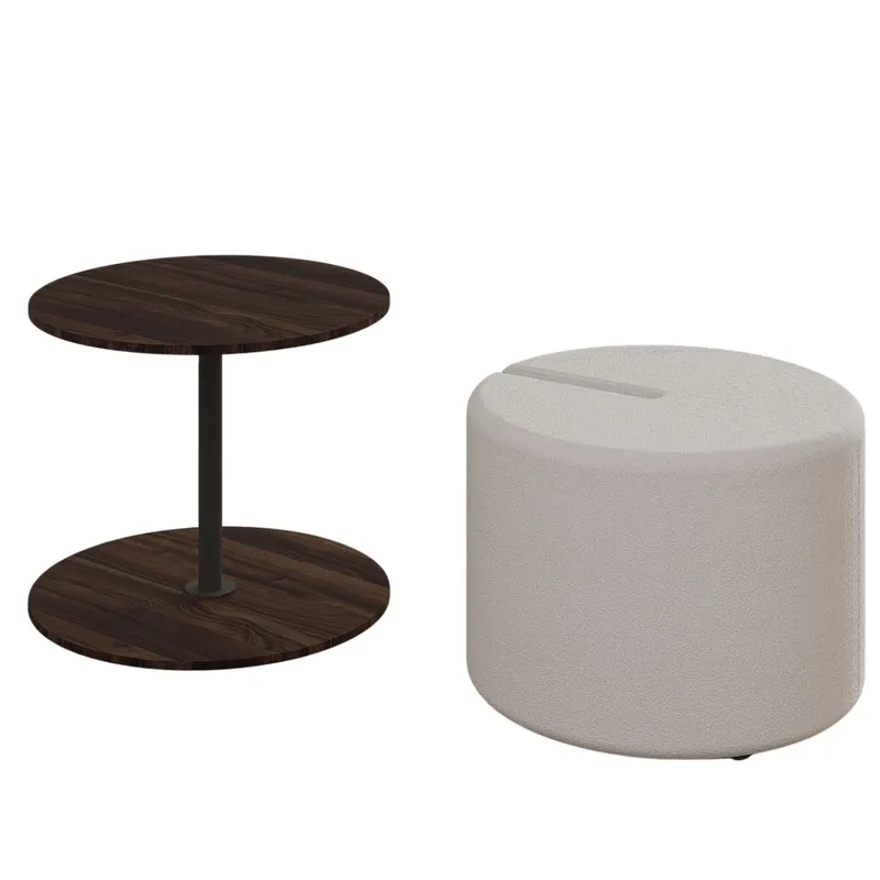 Torven sivupöytäsetti 43x47x43 cm - Walnut - Huonekalut - Pöytä & ruokailuryhmä - Apupöytä & sivupöytä - Tarjotinpöytä & pikkupöytä