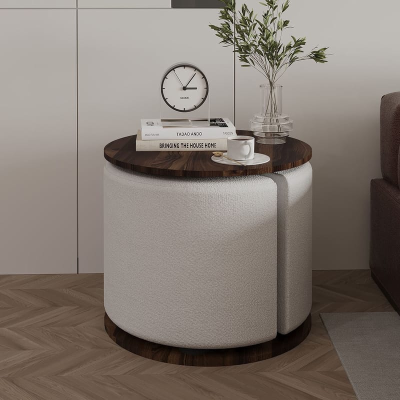 Torven sivupöytäsetti 43x47x43 cm - Walnut - Huonekalut - Pöytä & ruokailuryhmä - Apupöytä & sivupöytä - Tarjotinpöytä & pikkupöytä