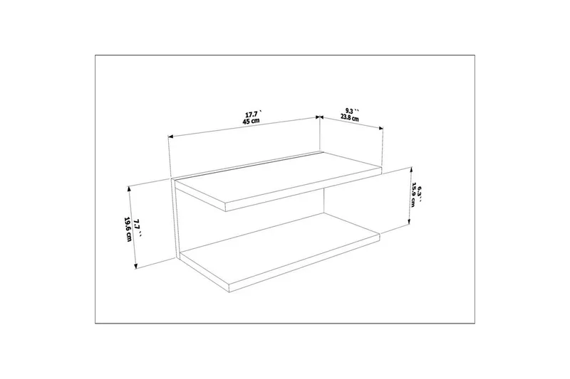 Torvic Yöpöytä 45 cm - Valkoinen - Huonekalut - Pöytä & ruokailuryhmä - Apupöytä & sivupöytä - Yöpöytä