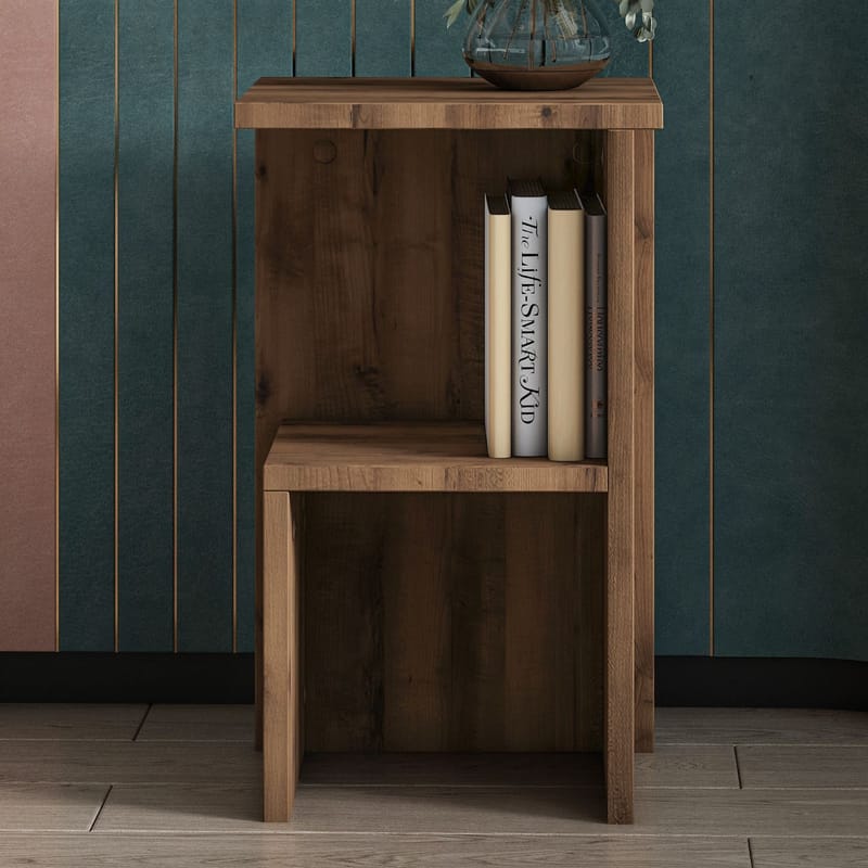 Tunel yöpöytä 29,6x50x29,6 cm - antiikkipähkinä - Huonekalut - Pöytä & ruokailuryhmä - Apupöytä & sivupöytä - Yöpöytä