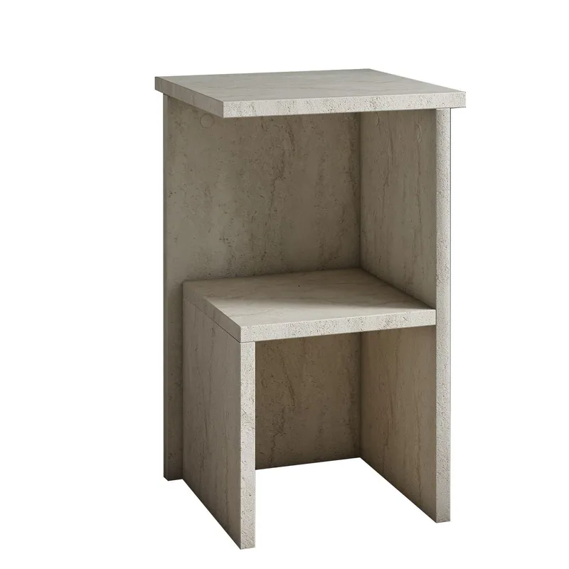 Tunel yöpöytä 29,6x50x29,6 cm - Travertiini - Huonekalut - Pöytä & ruokailuryhmä - Apupöytä & sivupöytä - Yöpöytä