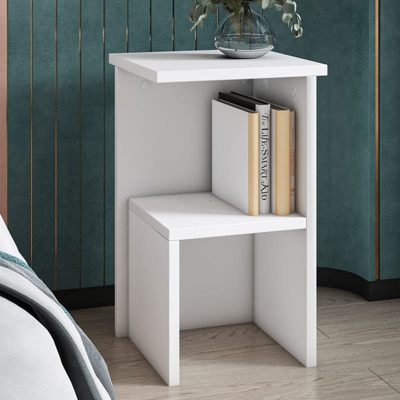 Tunel yöpöytä 29,6x50x29,6 cm - Valkoinen - Huonekalut - Pöytä & ruokailuryhmä - Apupöytä & sivupöytä - Yöpöytä