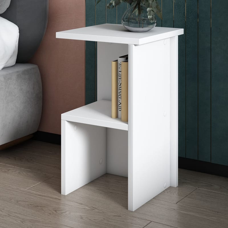 Tunel yöpöytä 29,6x50x29,6 cm - Valkoinen - Huonekalut - Pöytä & ruokailuryhmä - Apupöytä & sivupöytä - Yöpöytä