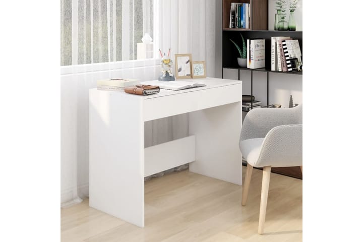 Työpöytä valkoinen 101x50x76,5 cm lastulevy - Valkoinen - Yöpöytä