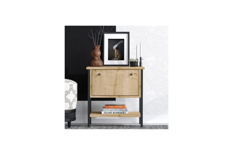 Valery Yöpöytä 55 cm - Tammi/Musta - Huonekalut - Pöytä & ruokailuryhmä - Apupöytä & sivupöytä - Yöpöytä