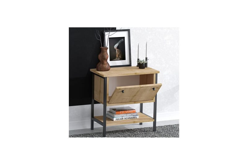 Valery Yöpöytä 55 cm - Tammi/Musta - Huonekalut - Pöytä & ruokailuryhmä - Apupöytä & sivupöytä - Yöpöytä