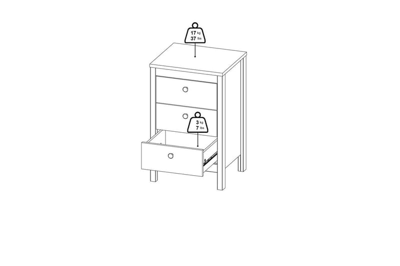 Vallvidera Yöpöytä 44 cm - Beige - Huonekalut - Pöytä & ruokailuryhmä - Apupöytä & sivupöytä - Yöpöytä