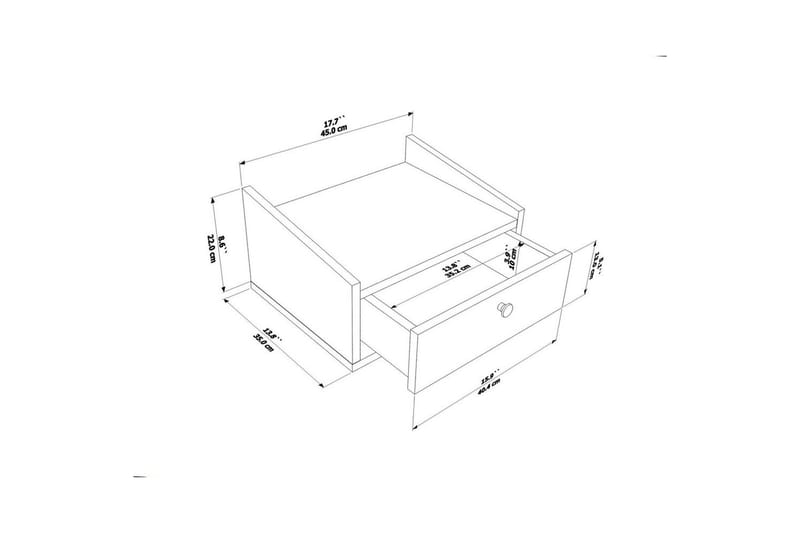 Valros Yöpöytä 45 cm - Valkoinen - Huonekalut - Pöytä & ruokailuryhmä - Apupöytä & sivupöytä - Yöpöytä