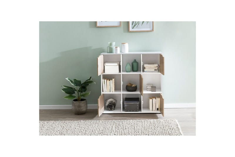 Vapaa seisova hylly Wohnling Massa melamiinin pinnoittama lastulevy säilytystilalla 5 ovea moderni - Säilytys - Säilytyskalusteet - Senkki