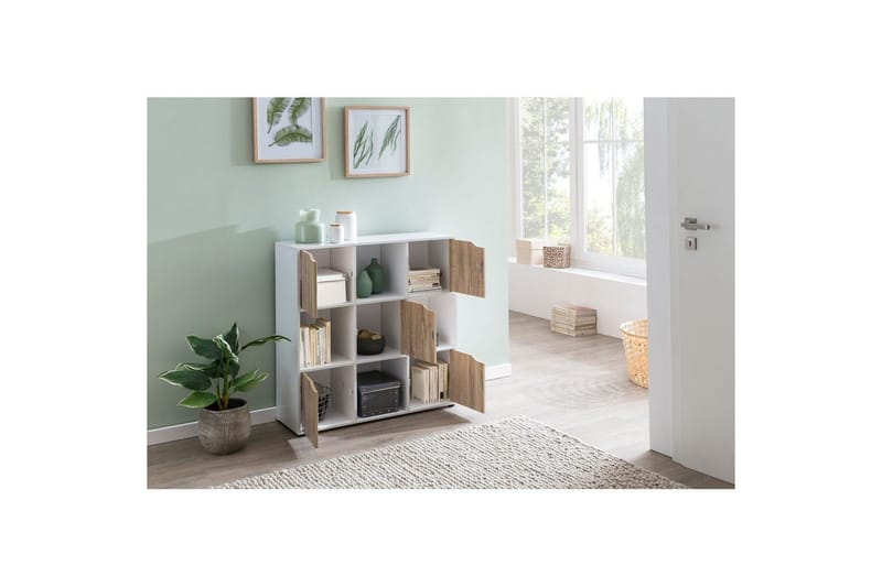 Vapaa seisova hylly Wohnling Massa melamiinin pinnoittama lastulevy säilytystilalla 5 ovea moderni - Säilytys - Säilytyskalusteet - Senkki