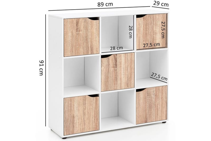 Vapaa seisova hylly Wohnling Massa melamiinin pinnoittama lastulevy säilytystilalla 5 ovea moderni - Säilytys - Säilytyskalusteet - Senkki