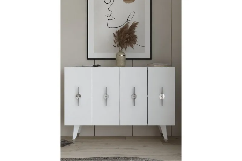 Varen Konsolipöytä 120 cm - Hopea/Valkoinen - Huonekalut - Pöytä & ruokailuryhmä - Apupöytä & sivupöytä - Konsolipöytä