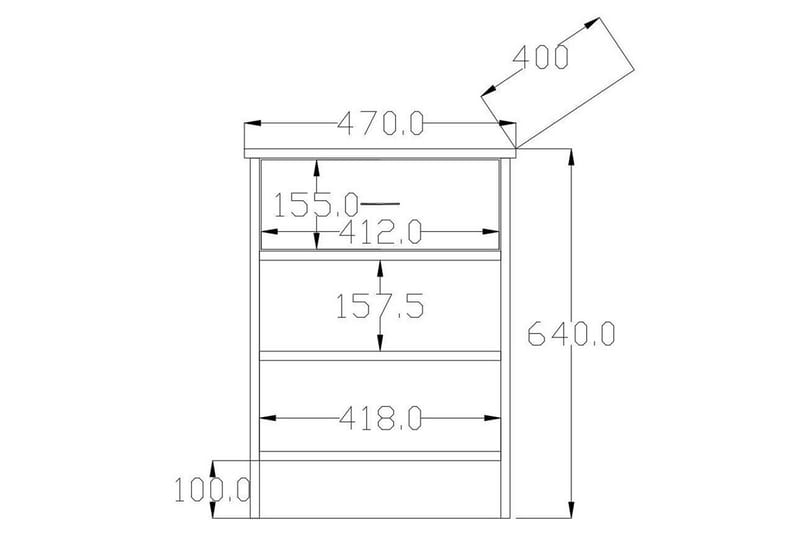 Varion Yöpöytä 45 cm - Matta Valkoinen - Huonekalut - Pöytä & ruokailuryhmä - Apupöytä & sivupöytä - Yöpöytä