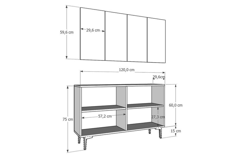 Velorae Konsolipöytä 120 cm - Antrasiitti/Hopea - Huonekalut - Pöytä & ruokailuryhmä - Apupöytä & sivupöytä - Konsolipöytä