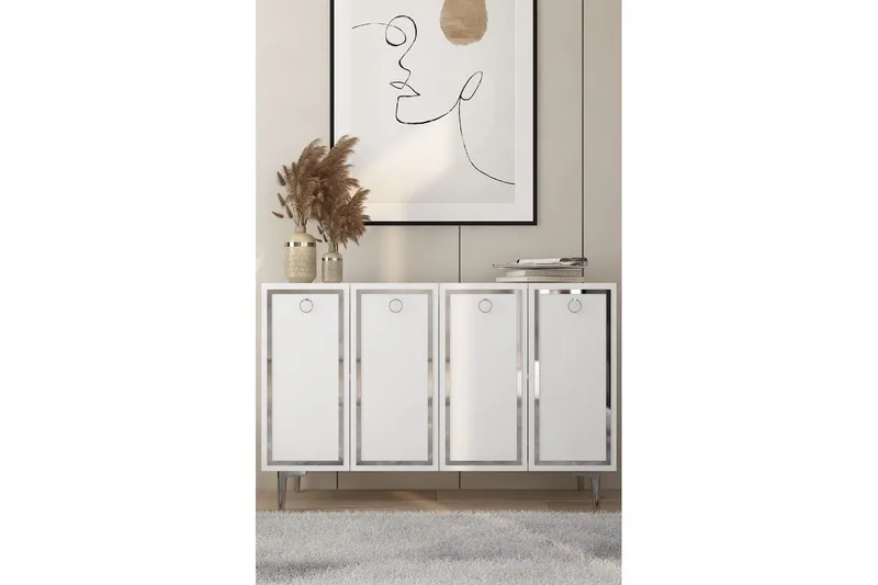 Velorae Konsolipöytä 120 cm - Valkoinen/Hopea - Huonekalut - Pöytä & ruokailuryhmä - Apupöytä & sivupöytä - Konsolipöytä