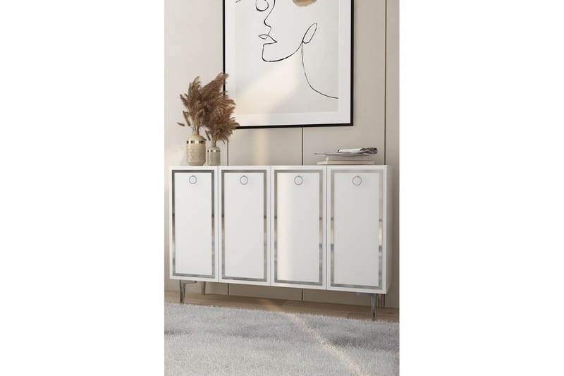 Velorae Konsolipöytä 120 cm - Valkoinen/Hopea - Huonekalut - Pöytä & ruokailuryhmä - Apupöytä & sivupöytä - Konsolipöytä