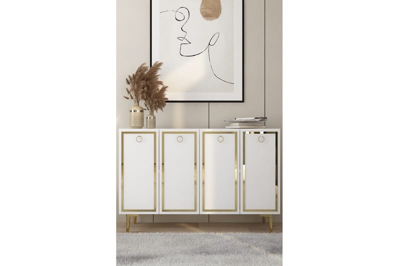 Velorae Konsolipöytä 120 cm - Valkoinen/Keltainend - Huonekalut - Pöytä & ruokailuryhmä - Apupöytä & sivupöytä - Konsolipöytä