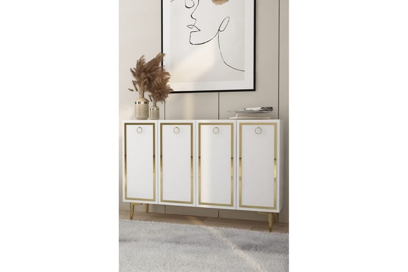 Velorae Konsolipöytä 120 cm - Valkoinen/Keltainend - Huonekalut - Pöytä & ruokailuryhmä - Apupöytä & sivupöytä - Konsolipöytä