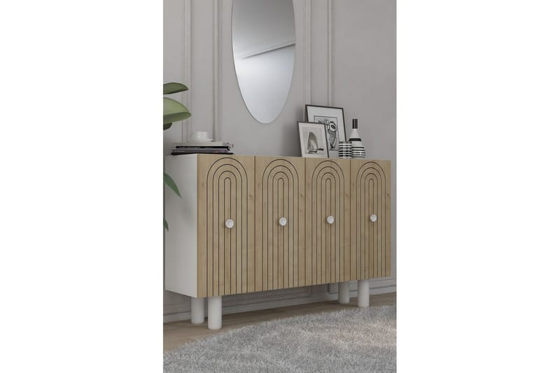 Velorae Konsolipöytä 120 cm - Valkoinen/Tammi - Huonekalut - Pöytä & ruokailuryhmä - Apupöytä & sivupöytä - Konsolipöytä