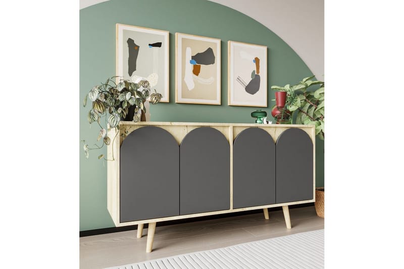 Venezia Konsolipöytä 150x150 cm - Ruskea/Antrasiitti - Huonekalut - Pöytä & ruokailuryhmä - Apupöytä & sivupöytä - Konsolipöytä