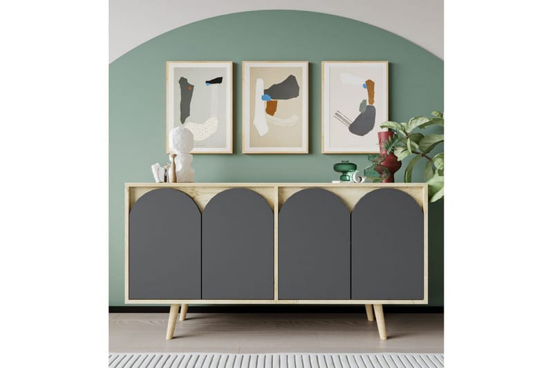 Venezia Konsolipöytä 150x150 cm - Ruskea/Antrasiitti - Huonekalut - Pöytä & ruokailuryhmä - Apupöytä & sivupöytä - Konsolipöytä