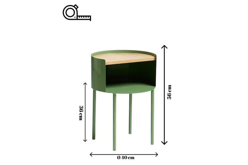Veyric Sivupöytä 40 cm - Vihreä - Huonekalut - Pöytä & ruokailuryhmä - Apupöytä & sivupöytä - Tarjotinpöytä & pikkupöytä