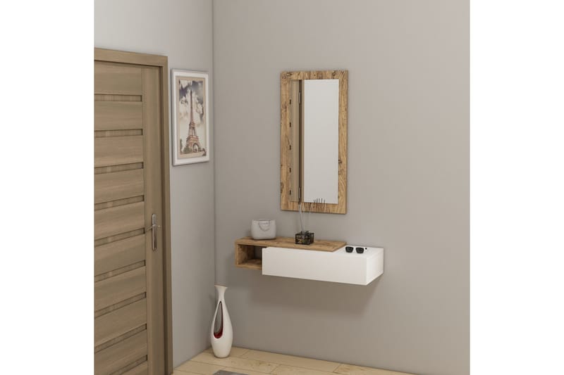 Vien Sivupöytä 82 cm - Ruskea/Valkoinen - Huonekalut - Pöytä & ruokailuryhmä - Apupöytä & sivupöytä - Tarjotinpöytä & pikkupöytä