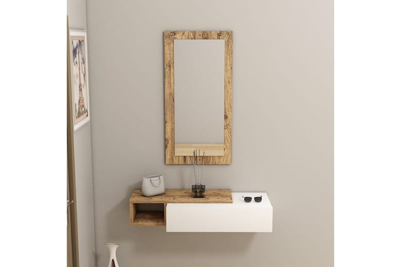 Vien Sivupöytä 82 cm - Ruskea/Valkoinen - Huonekalut - Pöytä & ruokailuryhmä - Apupöytä & sivupöytä - Tarjotinpöytä & pikkupöytä