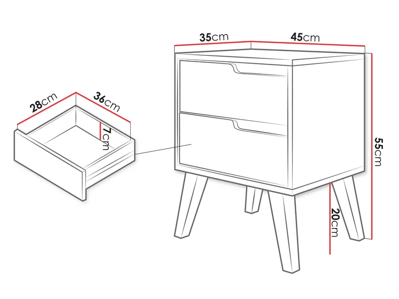 Virello Yöpöytä 45 cm - ruskea - Huonekalut - Pöytä & ruokailuryhmä - Apupöytä & sivupöytä - Yöpöytä